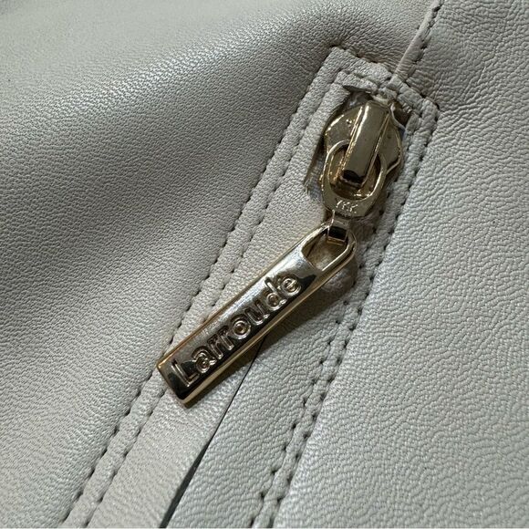 Larroude Kate Over The Knee Point Toe Boot Ivory Leather Stiletto Size 6 - Picture 8 of 17